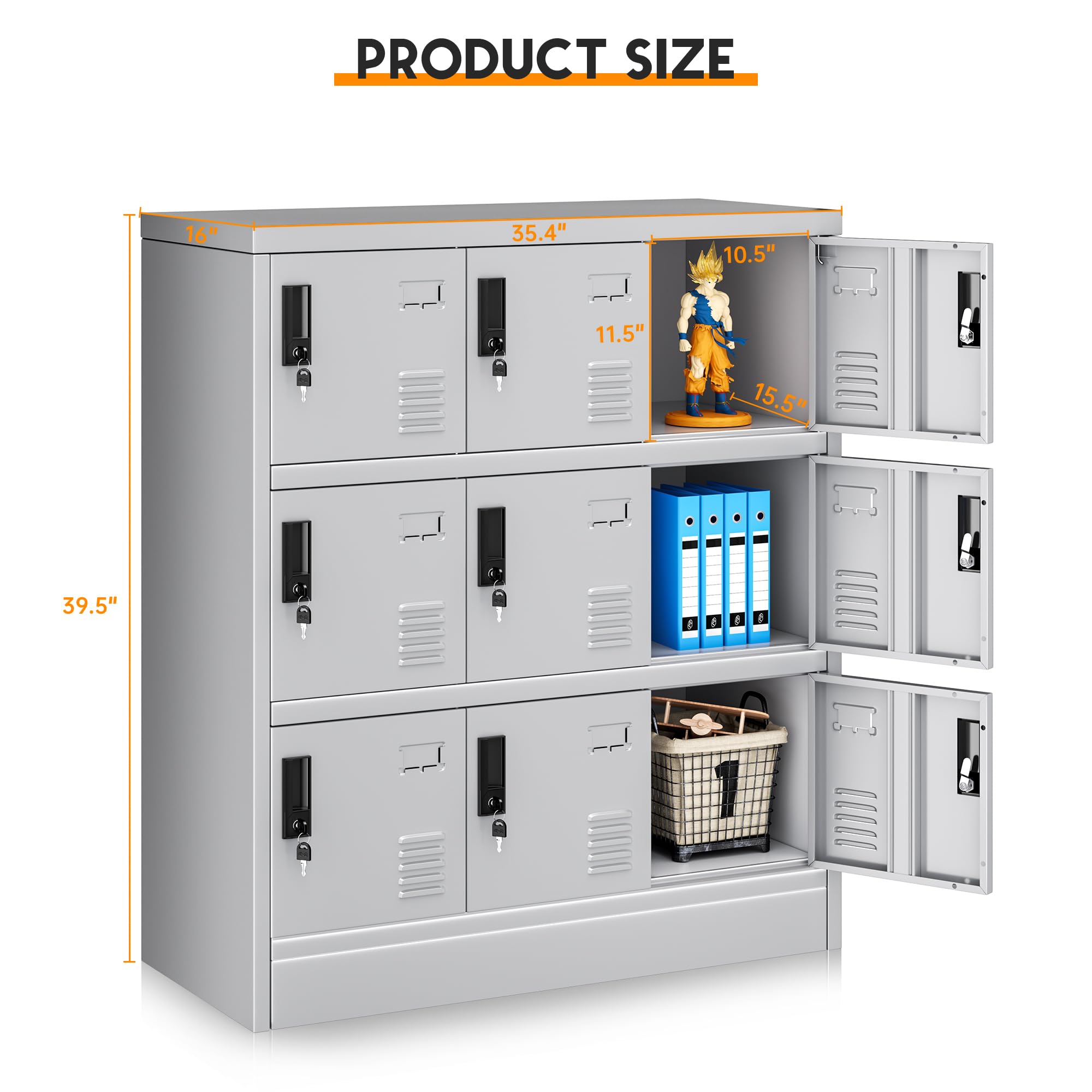 Amazon.com : INTERGREAT Metal Locker, 9 Door Storage Locker for